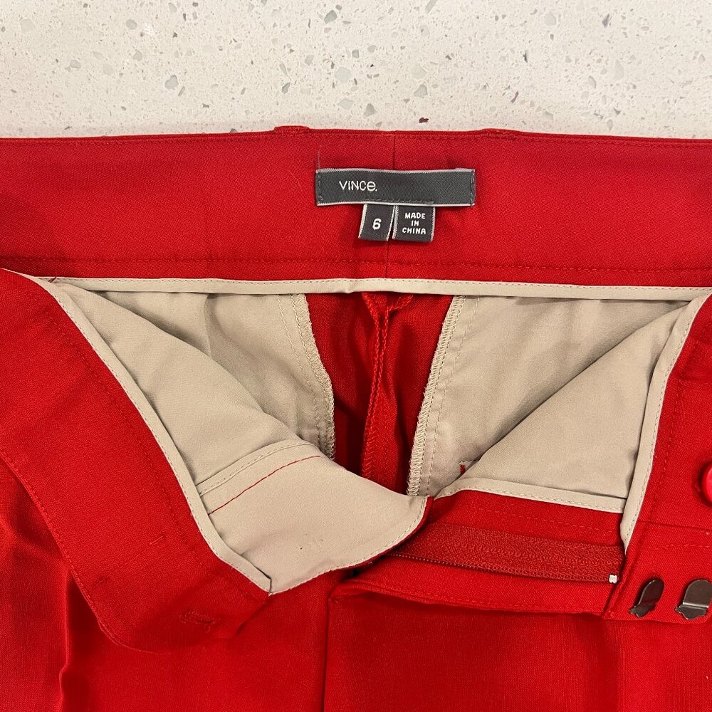 Vince Geranium Red Track Trouser SZ 6 - Picture 7 of 9